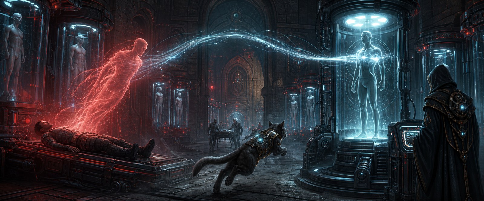 Guardian essence transferring to a replacement clone through a body bank
